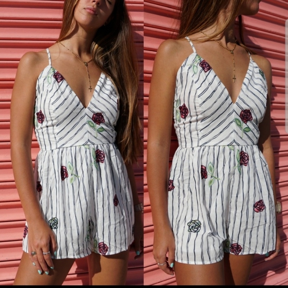 New Floral Embroidered Romper